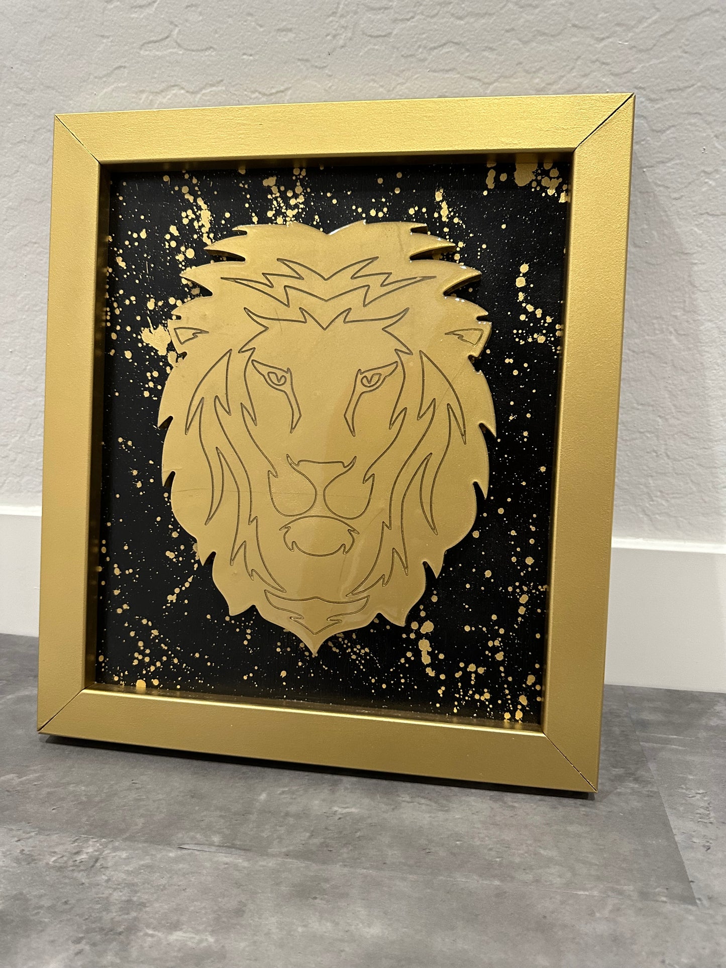 Framed Lion Wall Art