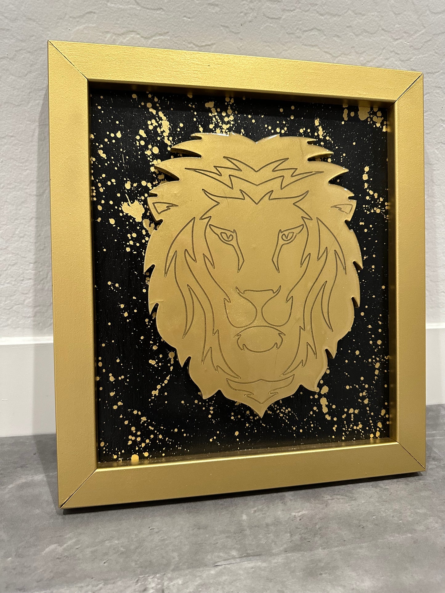 Framed Lion Wall Art