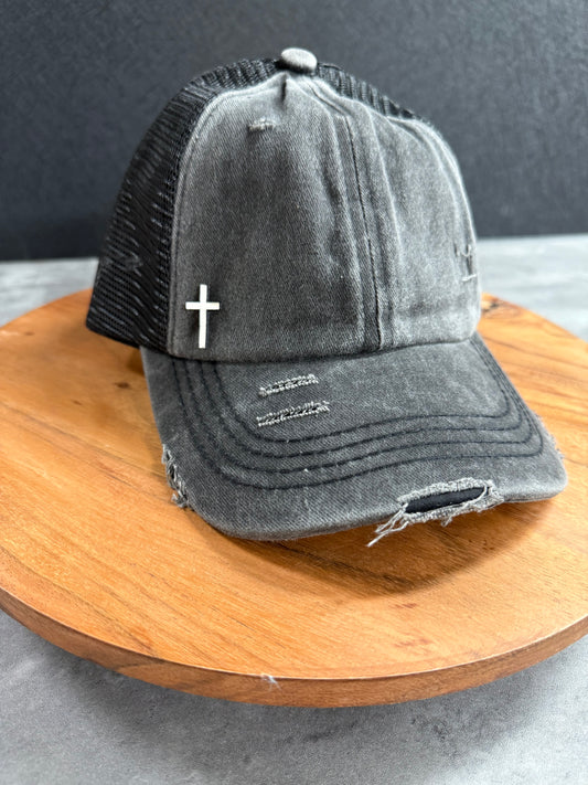 Women’s Distressed Cross hat