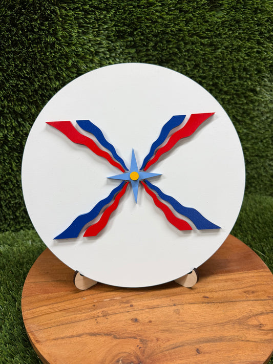 11” Assyrian Flag decor